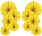 Party Hanging Paper Fans Decorations Set, Yellow Round Paper Fan Ceiling Party Decoration Suppiles,Set of 10